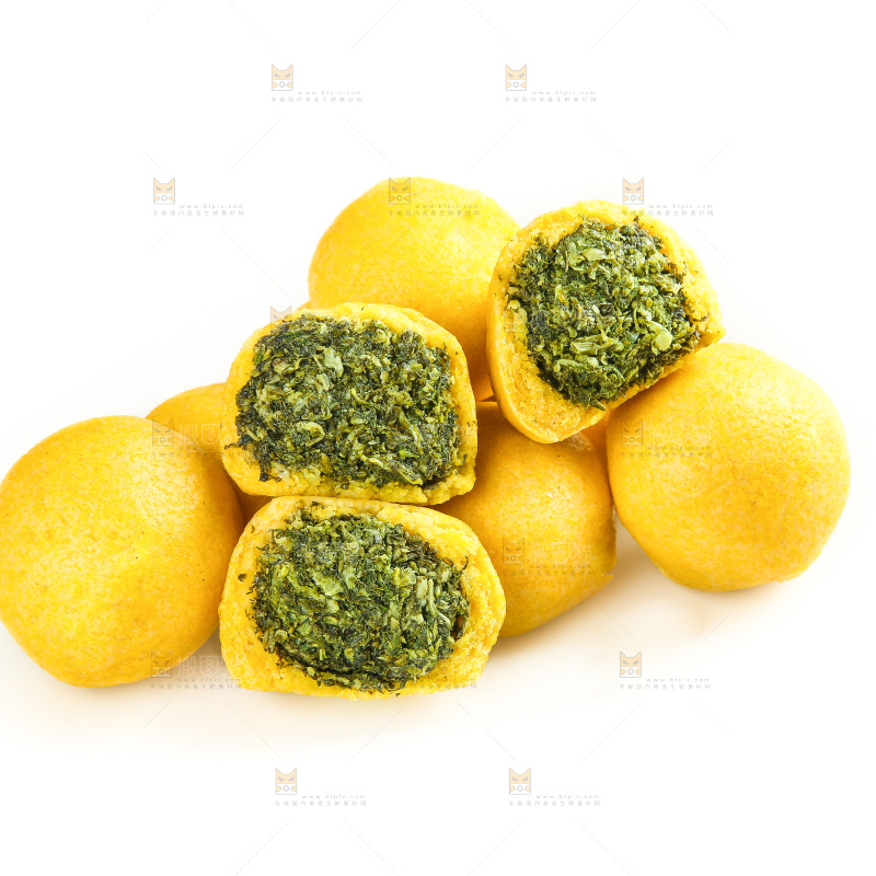白底上的荠菜团子