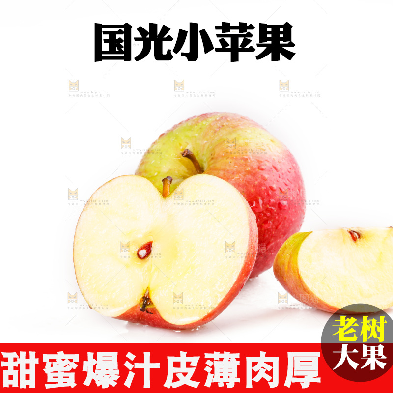 白底上的国光苹果