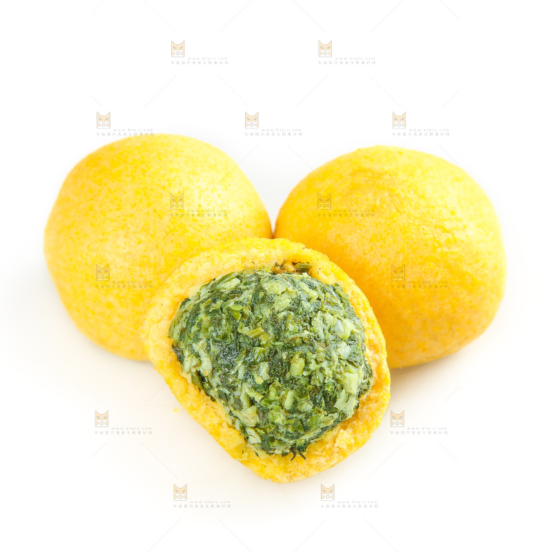 白底上的荠菜团子