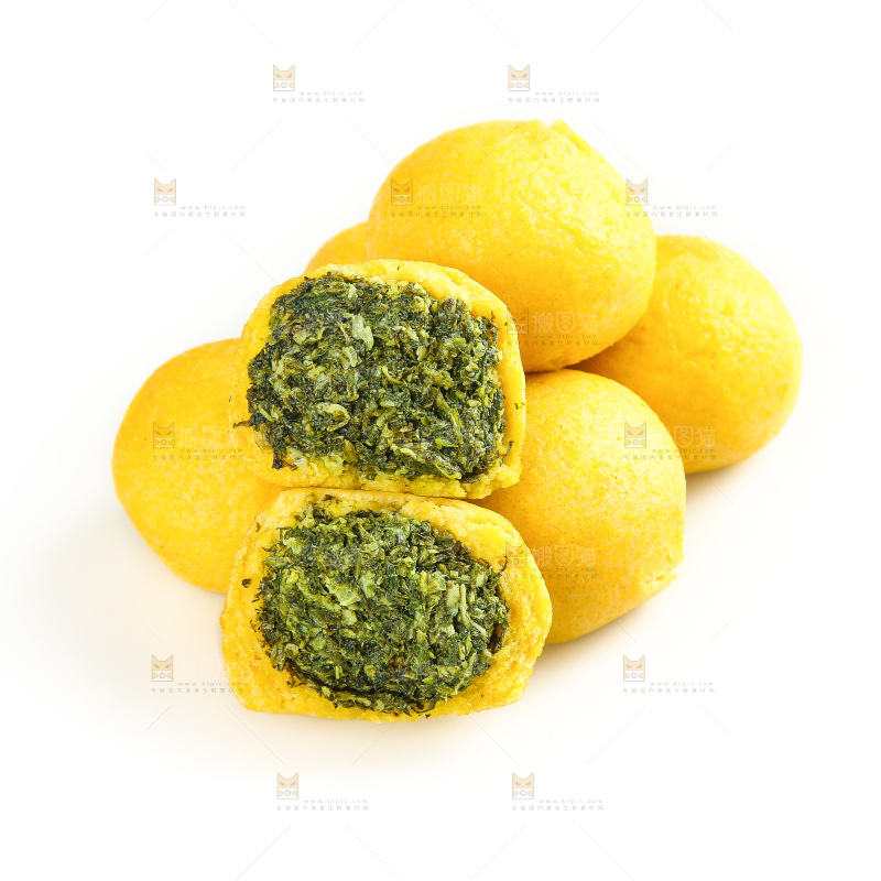 白底上的荠菜团子