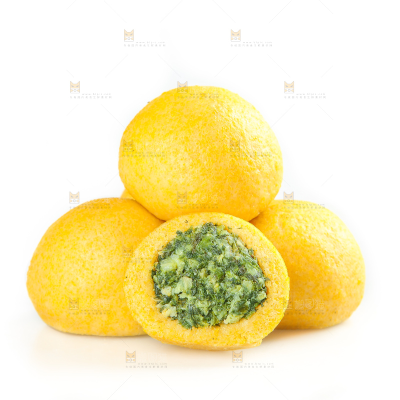 白底上的荠菜团子