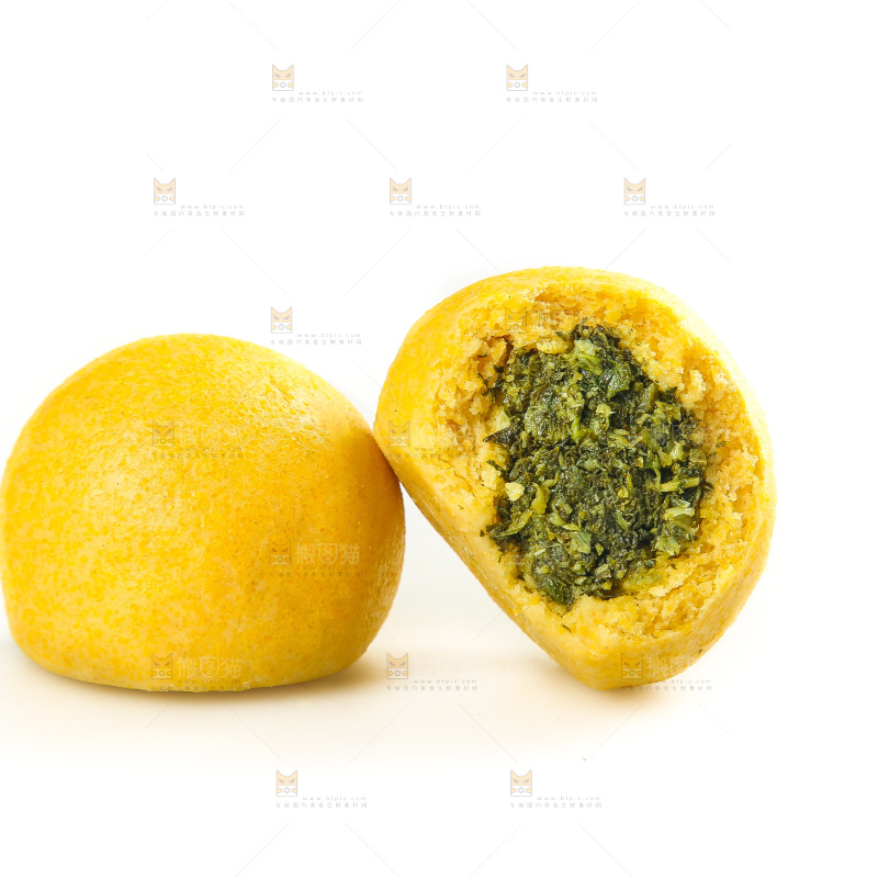 白底上的荠菜团子