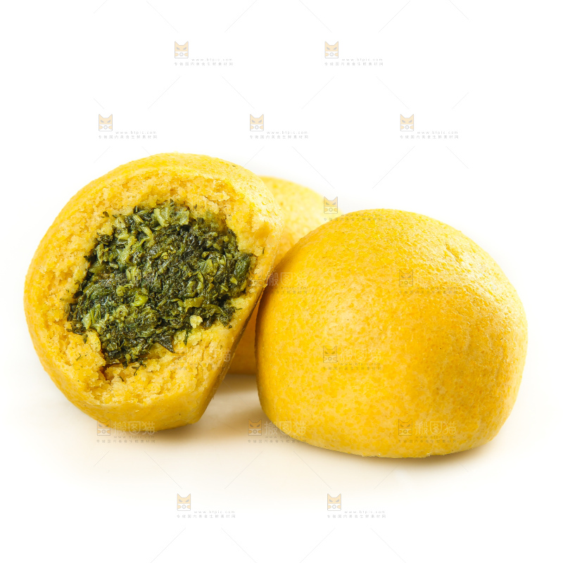 白底上的荠菜团子