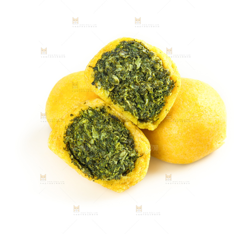 白底上的荠菜团子