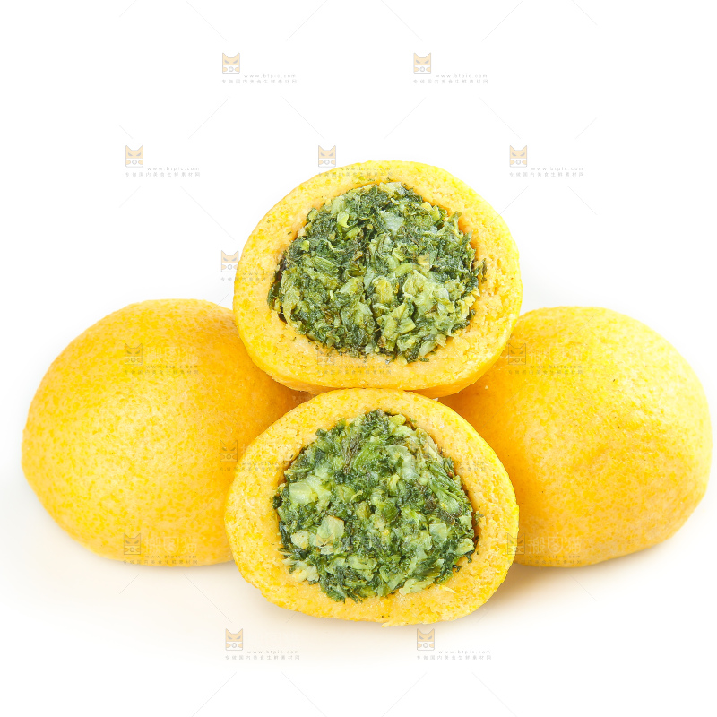 白底上的荠菜团子
