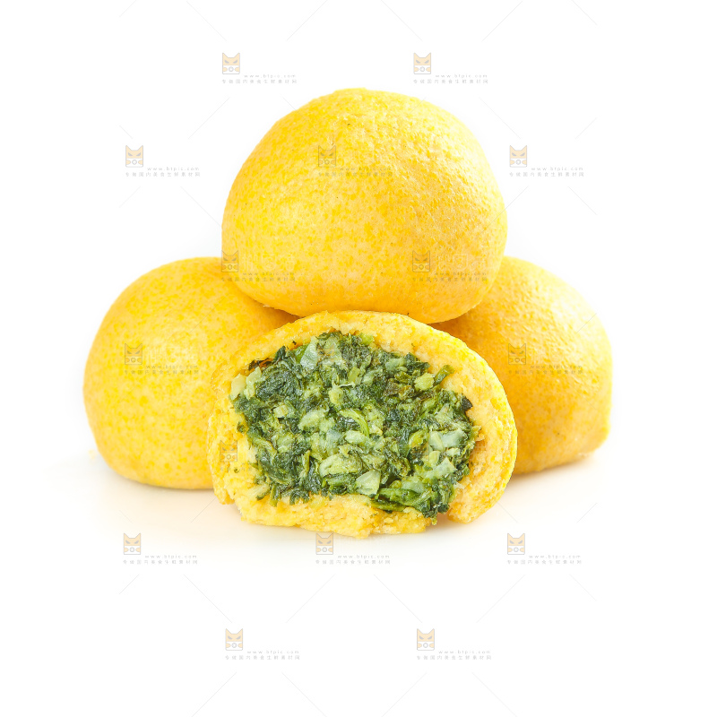 白底上的荠菜团子
