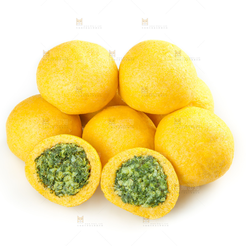 白底上的荠菜团子