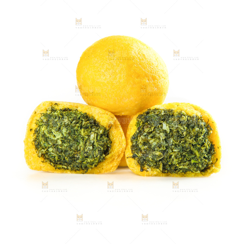 白底上的荠菜团子