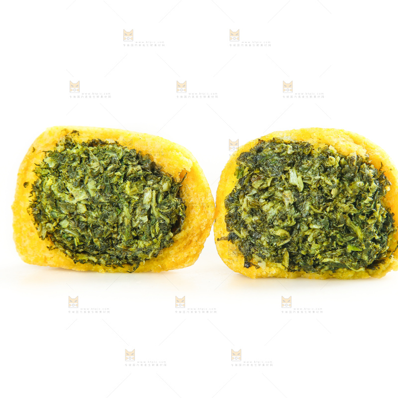 白底上的荠菜团子