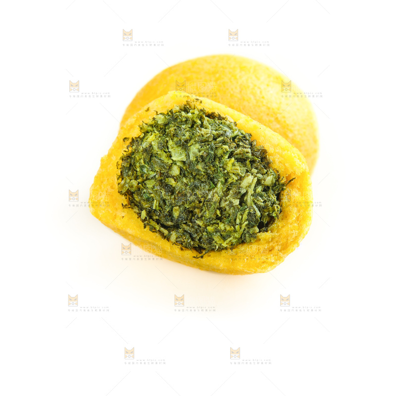 白底上的荠菜团子