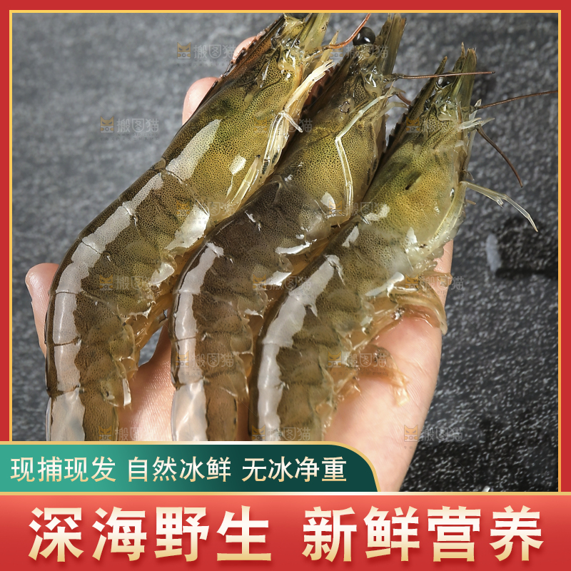 手里拿着青岛大虾