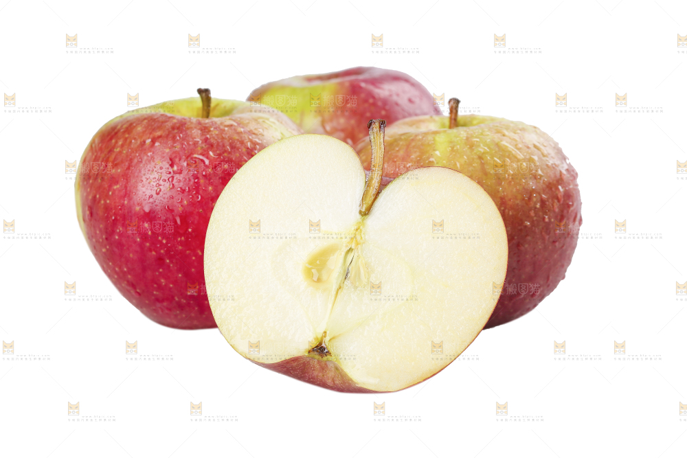 白底上的国光苹果