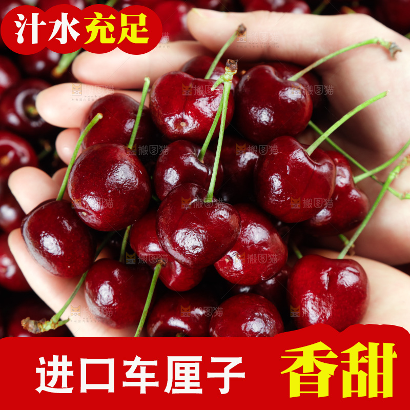 白底上的车厘子