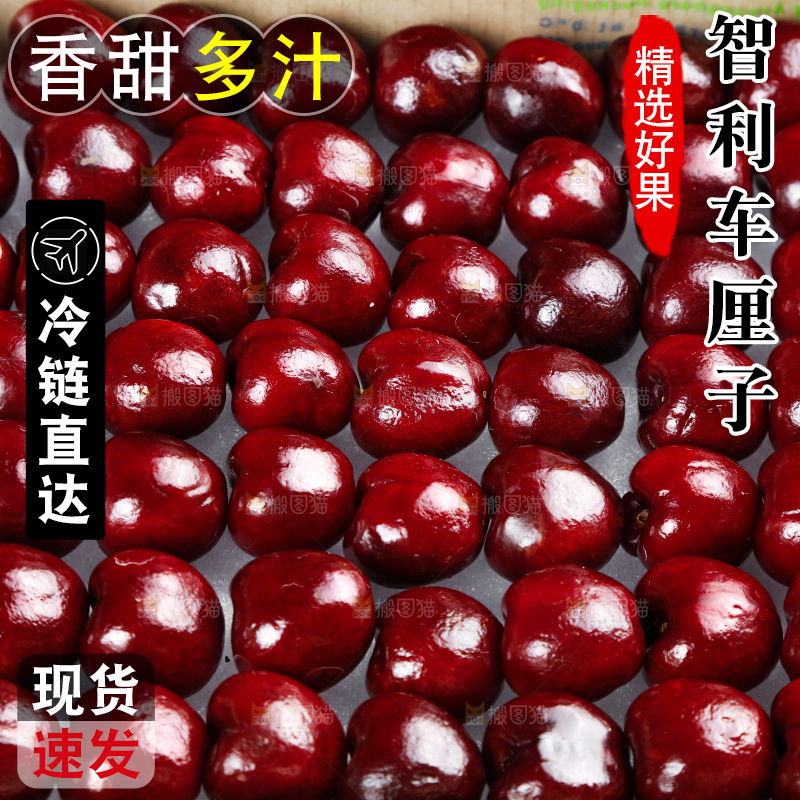 白底上的车厘子