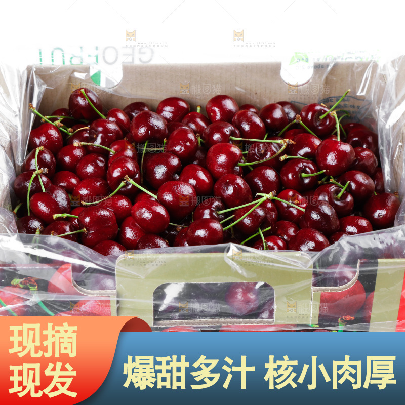 白底上的车厘子
