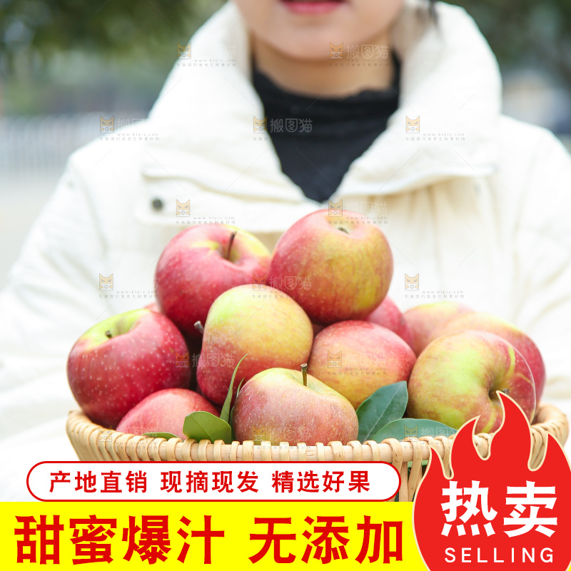 手里拿着国光苹果