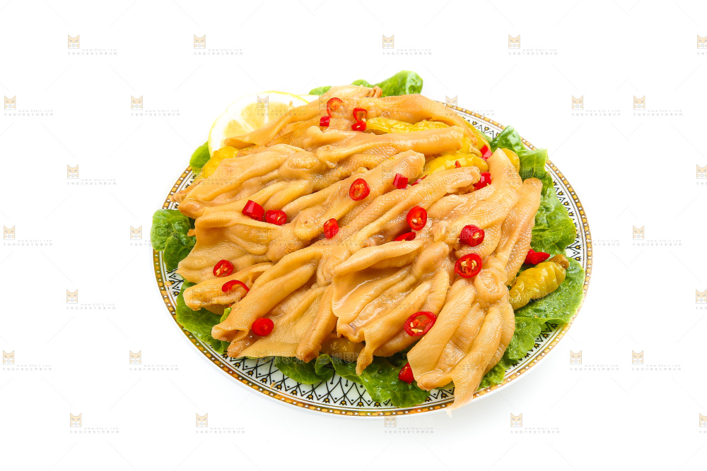 白底上的无骨鸭掌