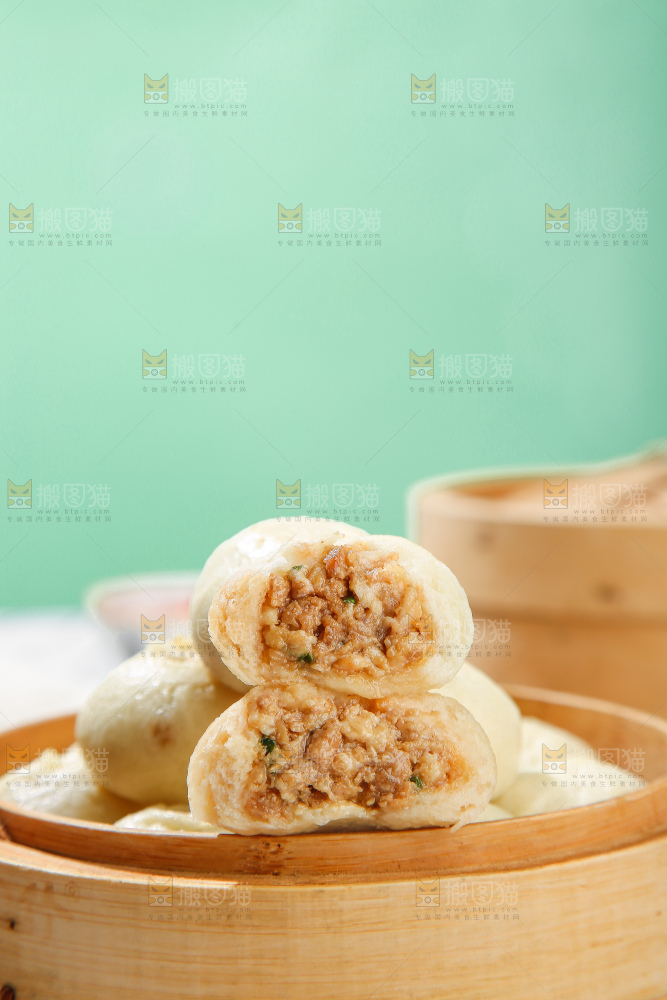 浅底上的发面小笼包