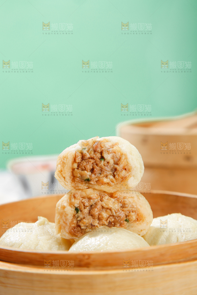 浅底上的发面小笼包