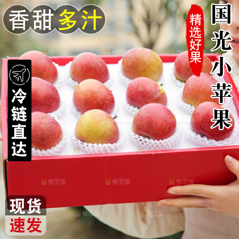 手里拿着国光苹果