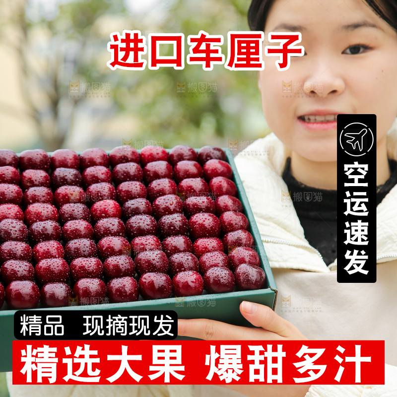 手里拿着智利车厘子