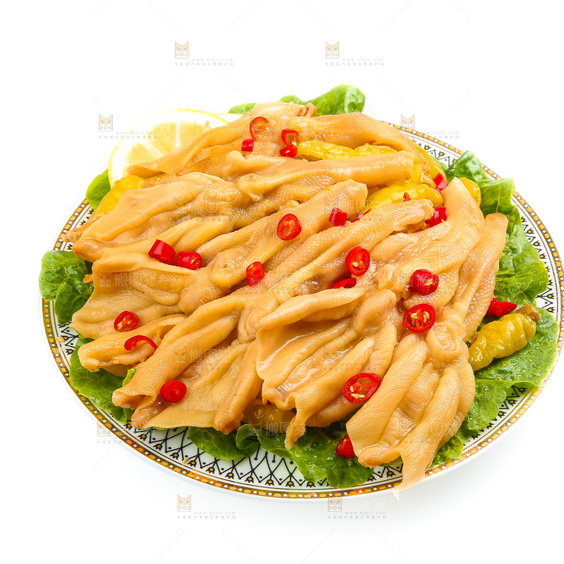 白底上的无骨鸭掌