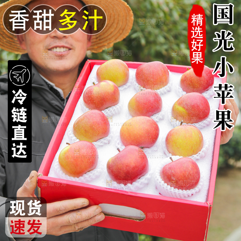 手里拿着国光苹果