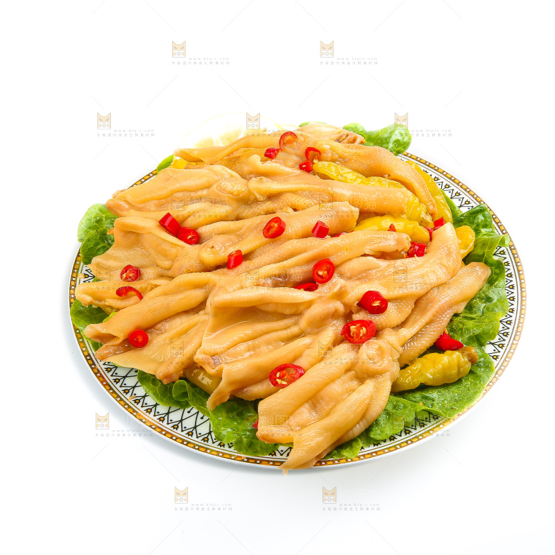 白底上的无骨鸭掌