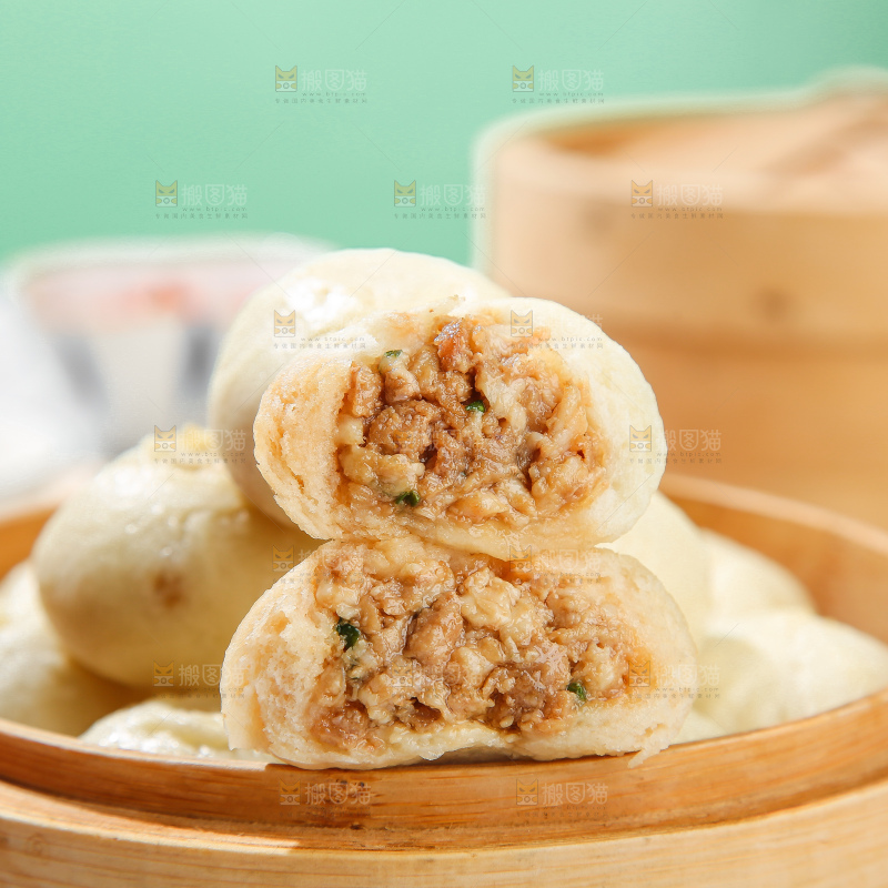 浅底上的发面小笼包