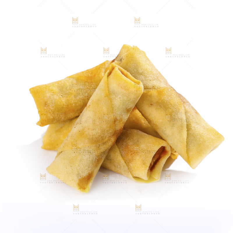 白底上的豆沙春卷