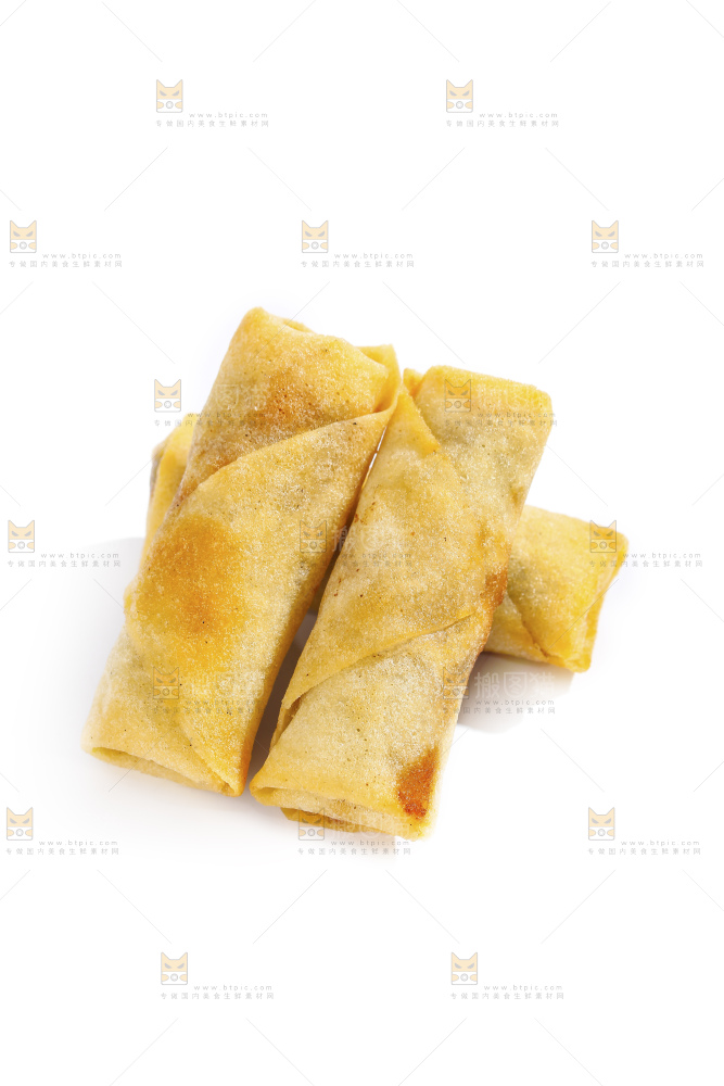 白底上的豆沙春卷