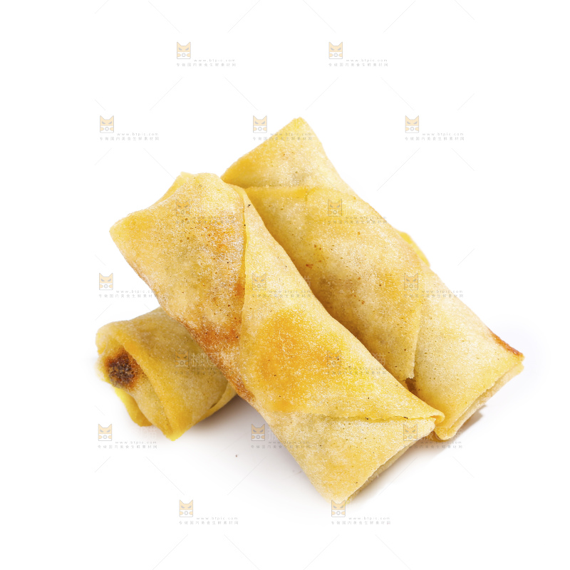 白底上的豆沙春卷