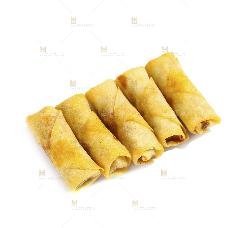 白底上的豆沙春卷