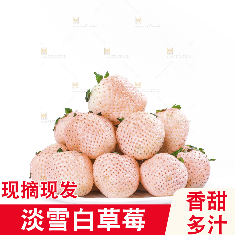 白底上的淡雪草莓