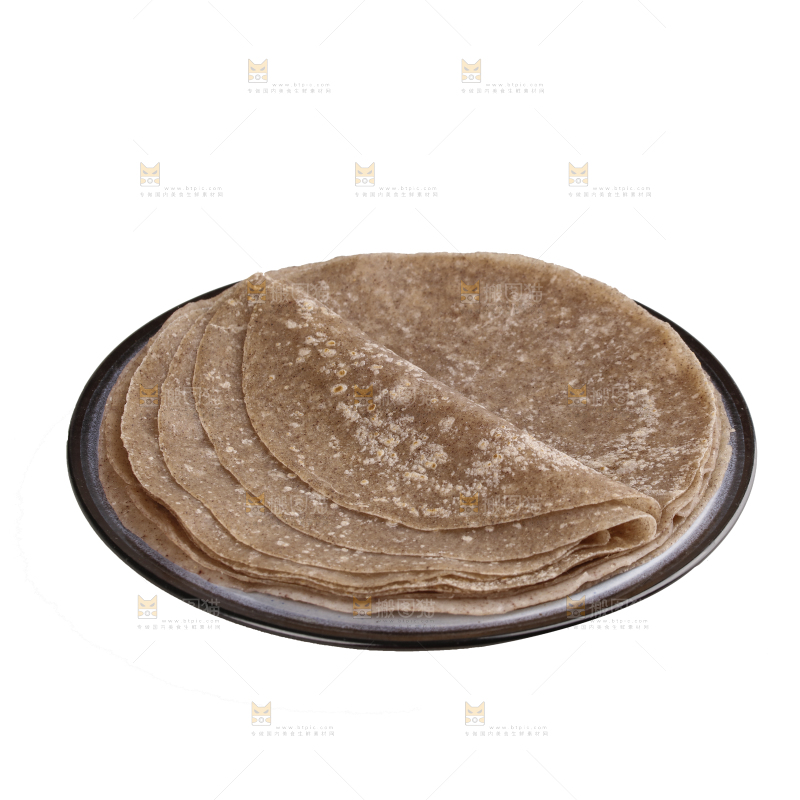 白底上的黑全麦卷饼