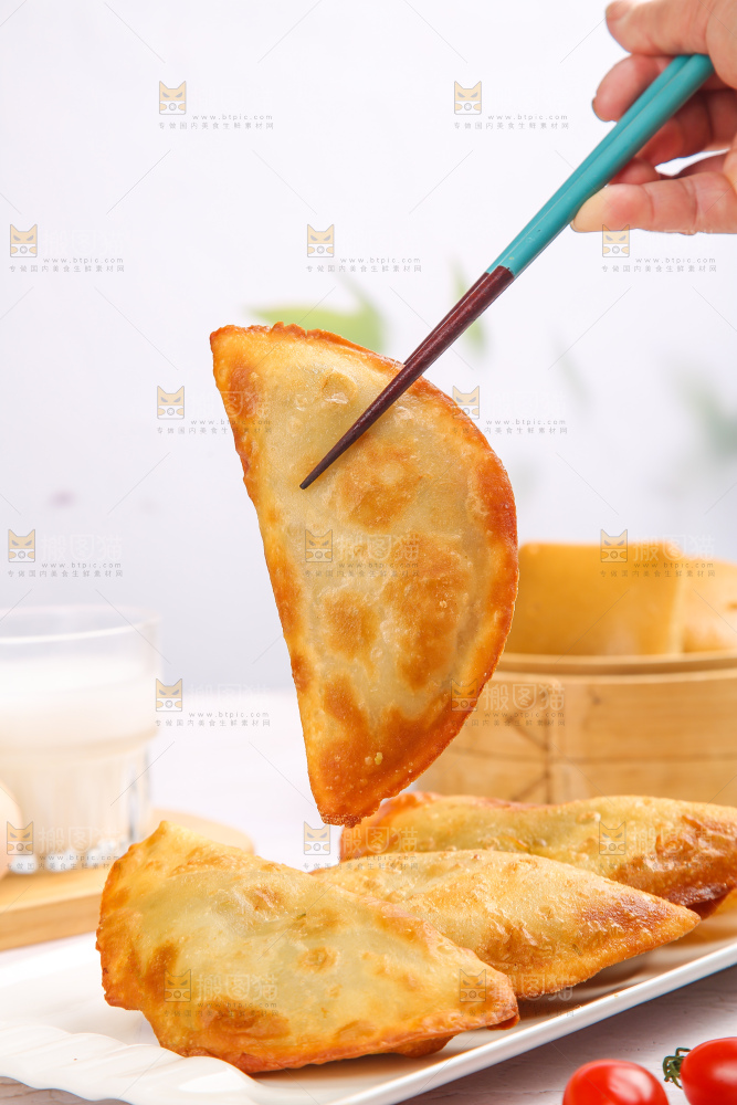 浅底上的脆皮菜饺