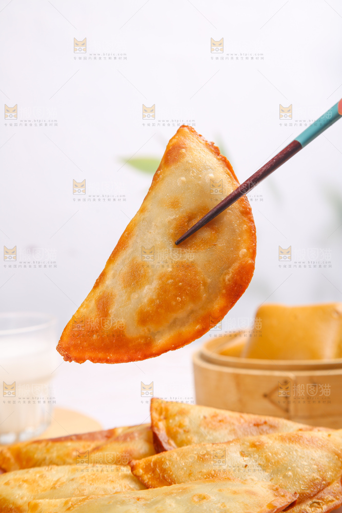 浅底上的脆皮菜饺