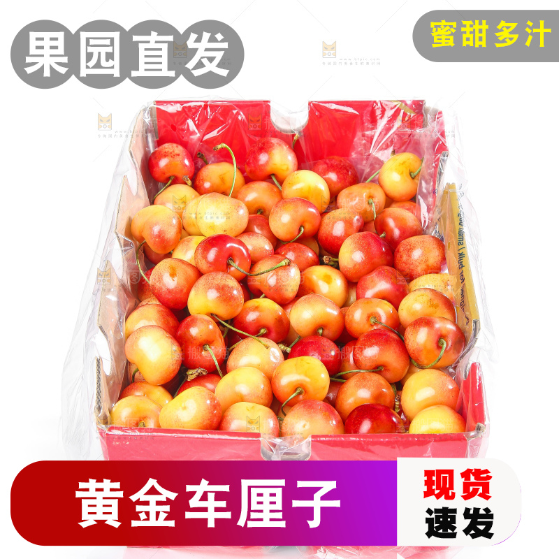 白底上的黄金车厘子
