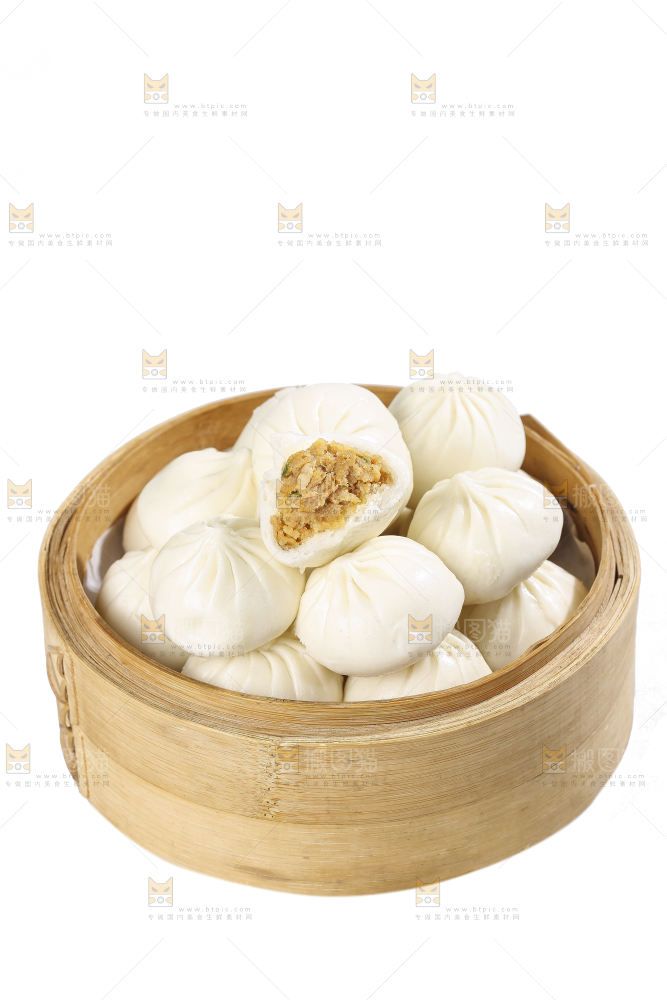 白底上的杭州小笼包