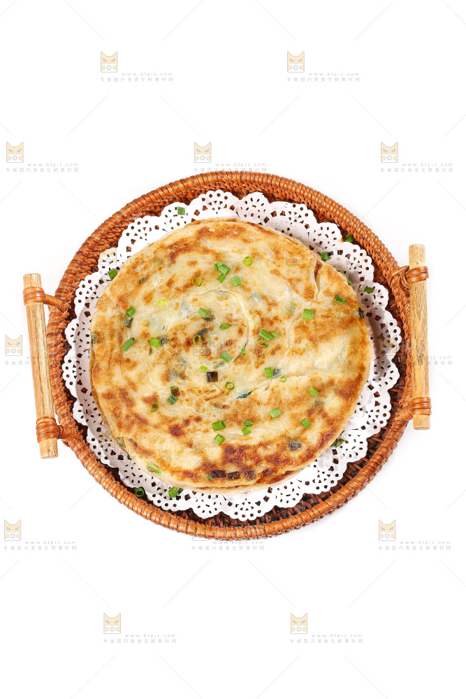 白底上的葱油饼