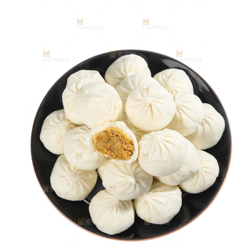 白底上的杭州小笼包
