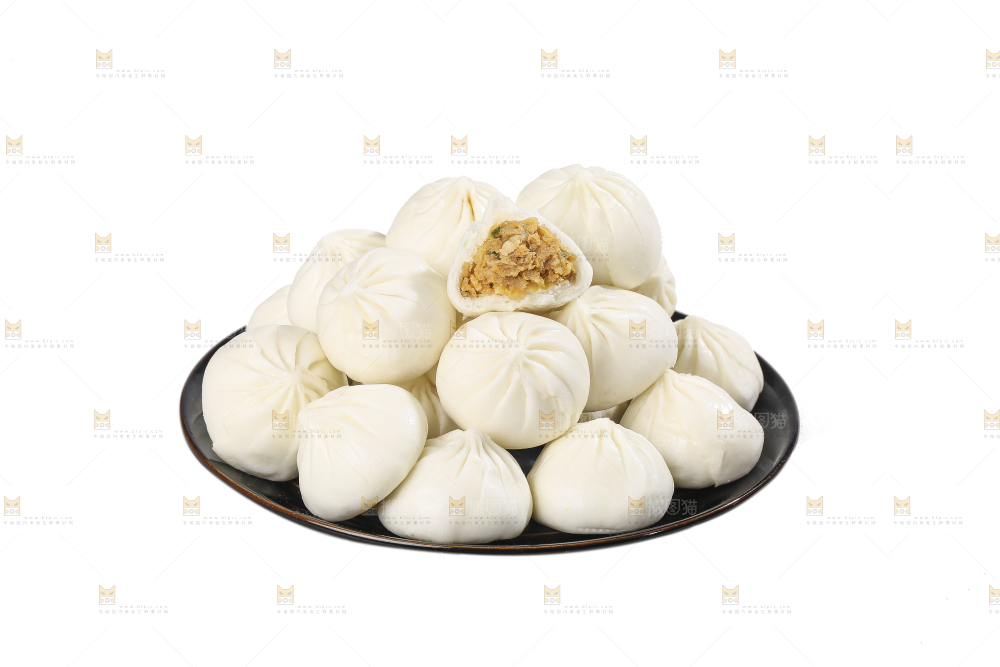 白底上的杭州小笼包