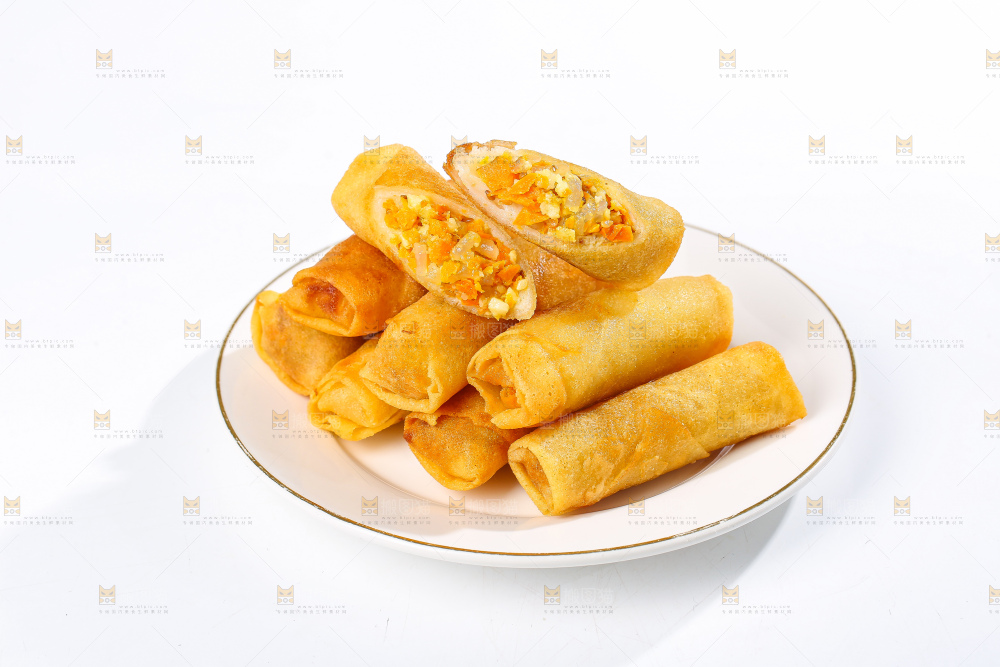 白底上的素春卷