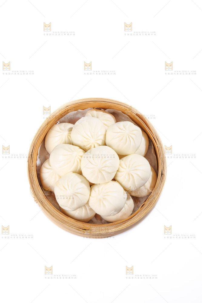 白底上的杭州小笼包