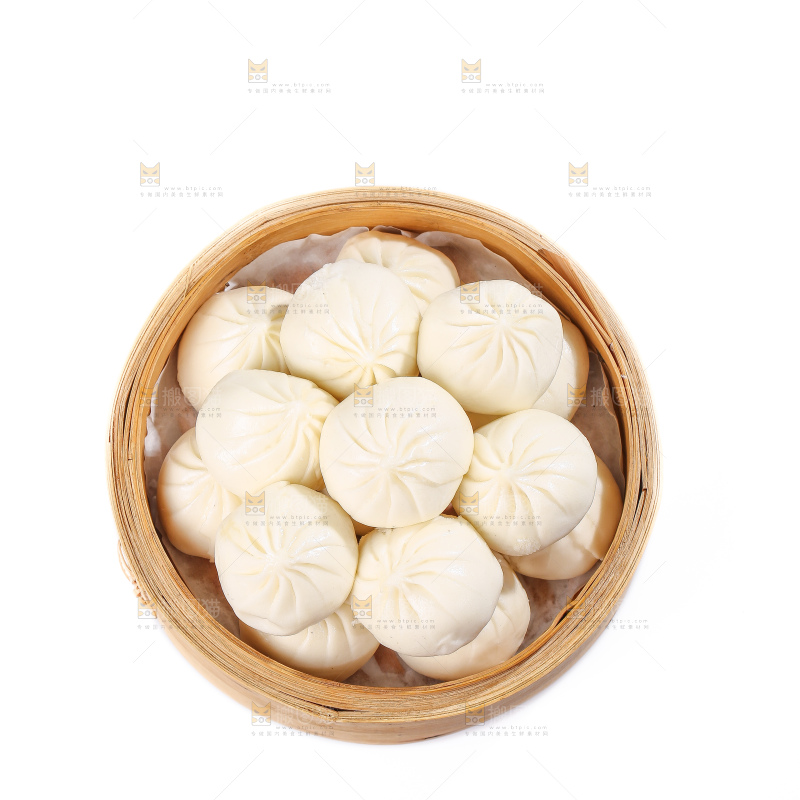 白底上的杭州小笼包