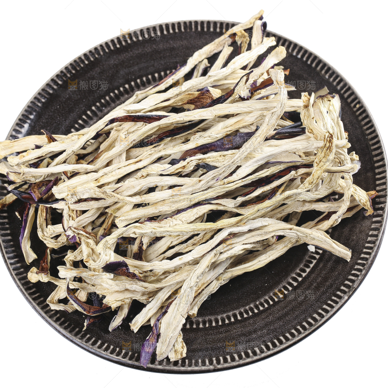 白底上的茄子干
