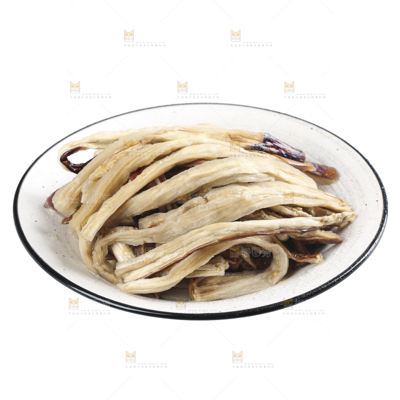 白底上的茄子干
