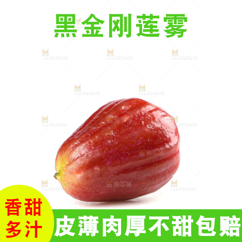 白底上的黑金刚莲雾