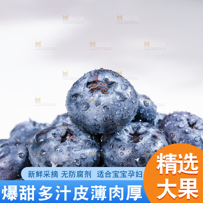 浅底上的新鲜蓝莓