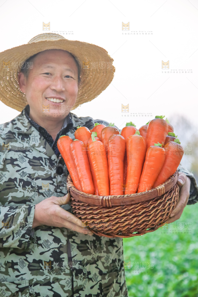 手里拿着胡萝卜